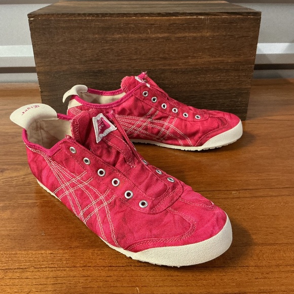 ASICS Onitsuka Tiger Women Pink Mexico 66 Slip On Shoe D5N6N Size 8.5 - Picture 1 of 8